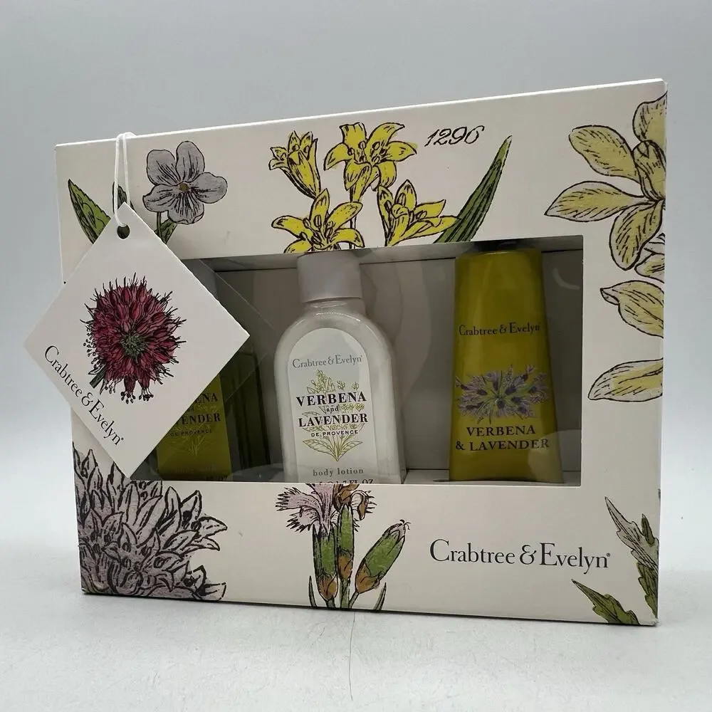 Vintage Crabtree Evelyn Verbena Lavender De Province Travel Gift Set NEW